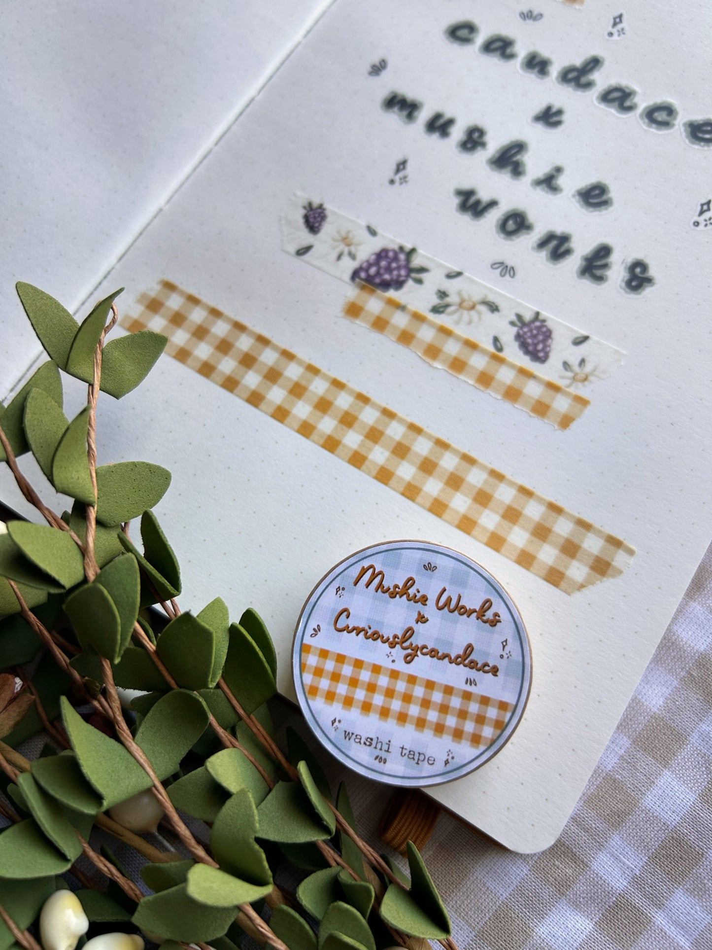 Mustard Gingham Washi Tape