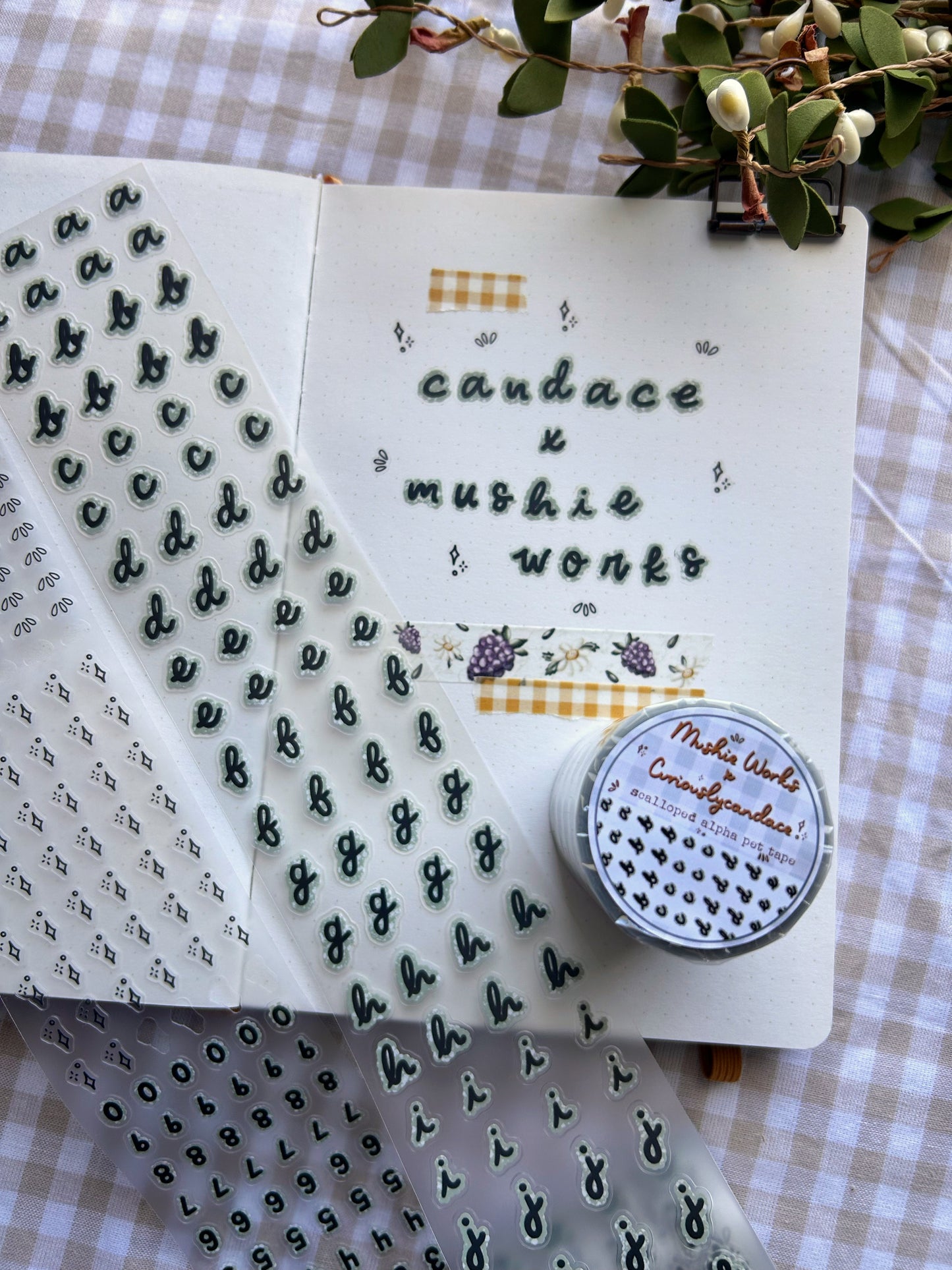 Sage Green Cursive Alpha Pet Tape