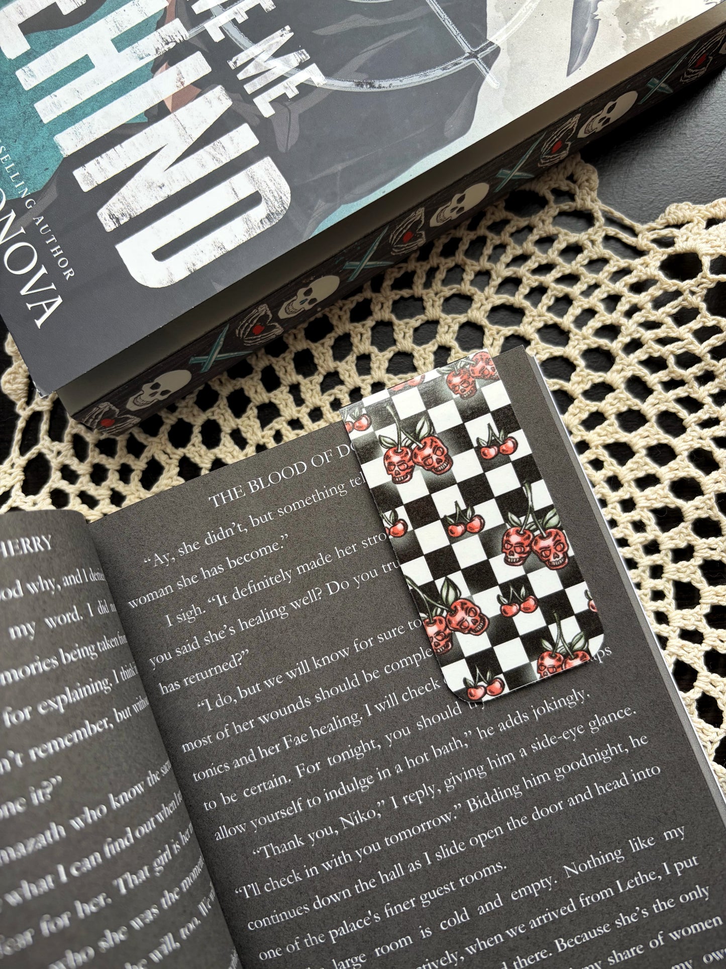Skull Cherry Magnetic Bookmark