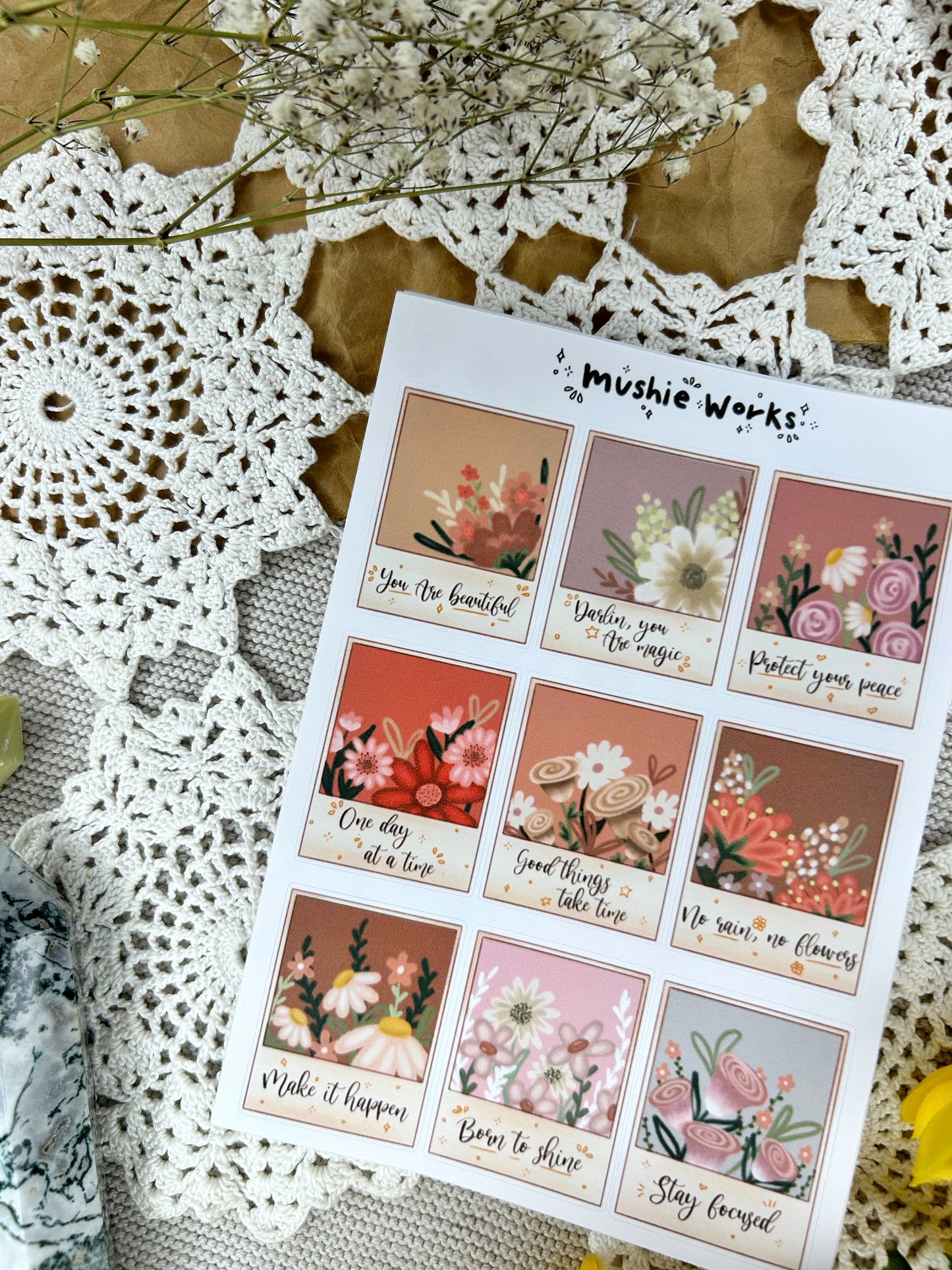 Floral Polaroid Stickers
