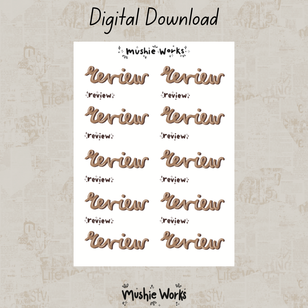 Book Review Brown - Digital Download