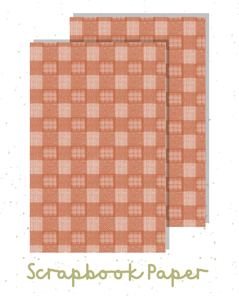 Burnt Sienna Picnic Blanket Scrapbook Paper