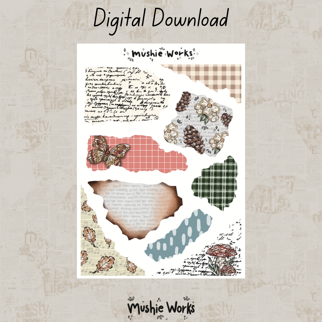 Autumn Ripped Paper - Digital Download