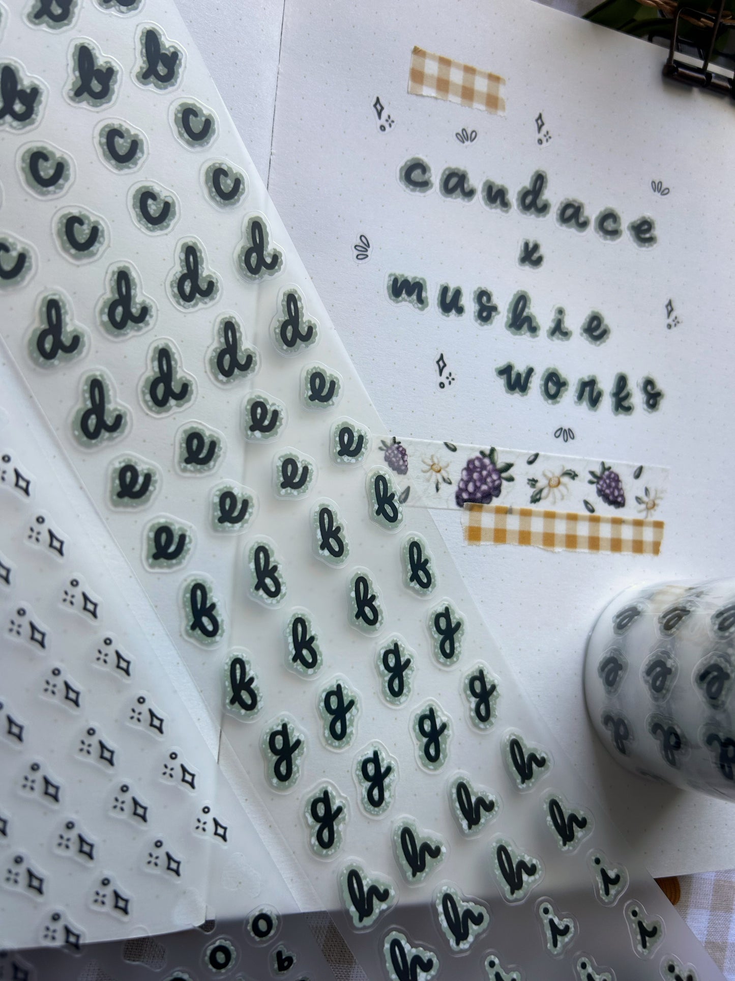 Sage Green Cursive Alpha Pet Tape