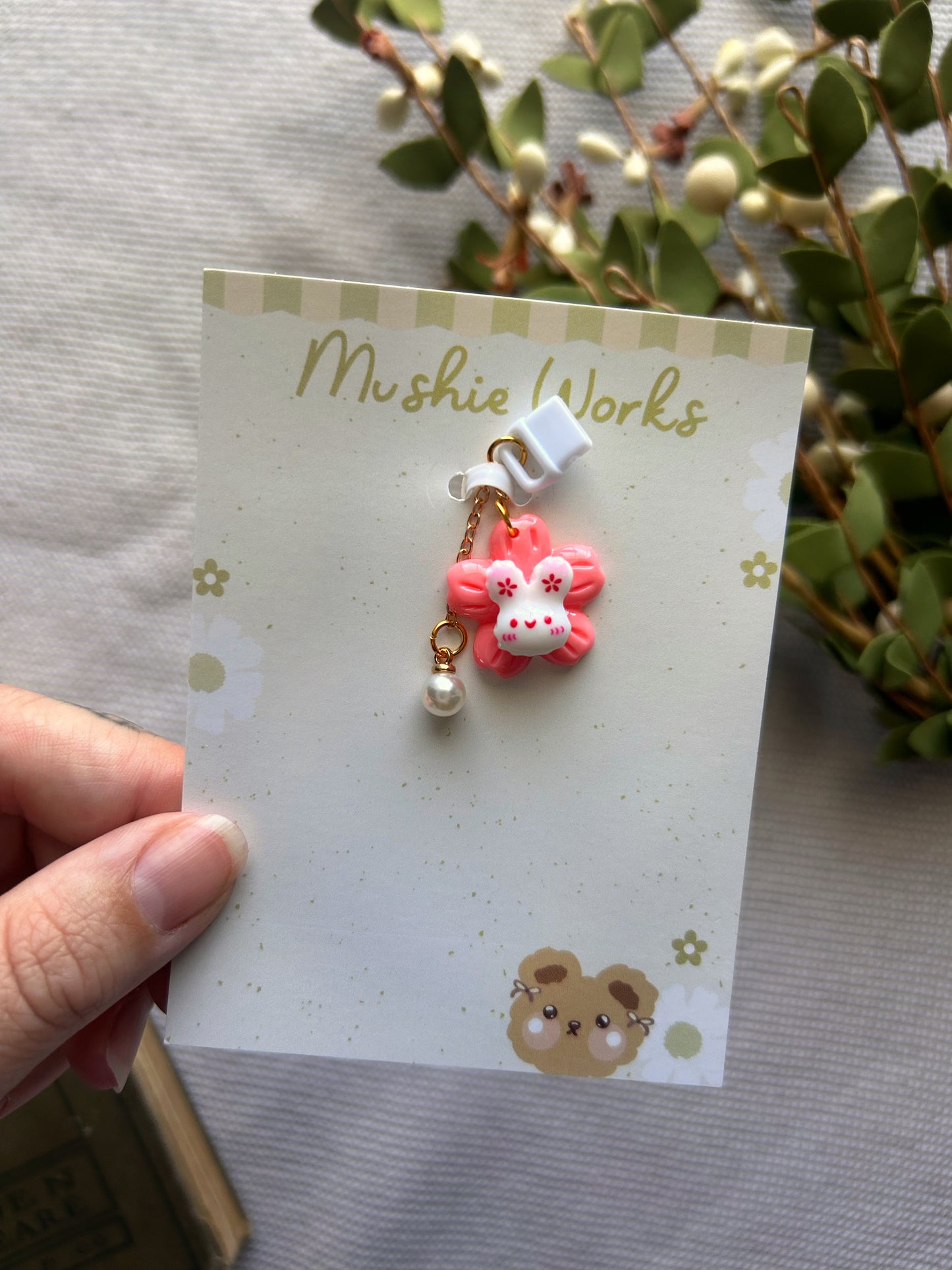 Cherry Blossom Bunny Kindle Charm