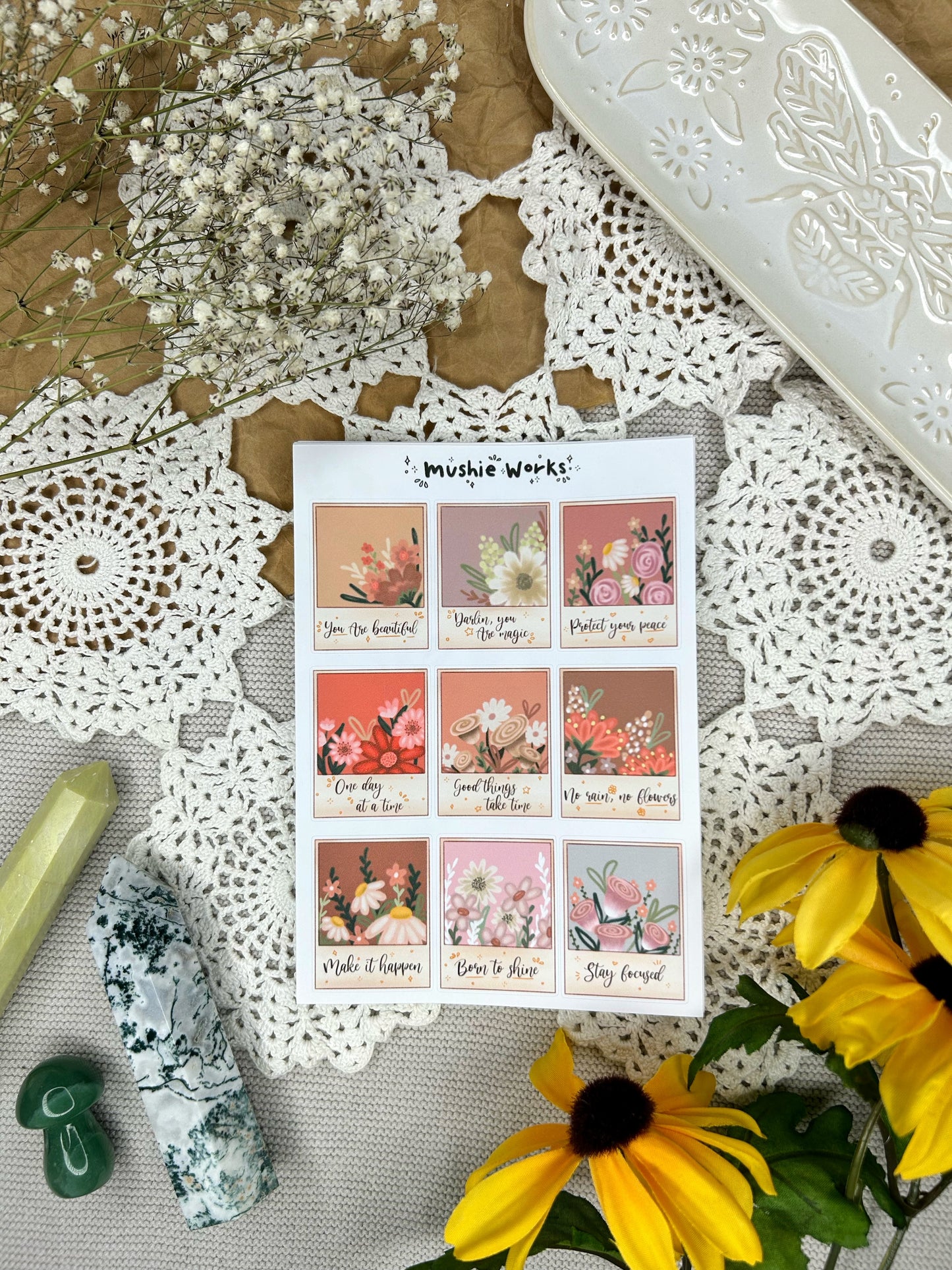 Floral Polaroid Stickers