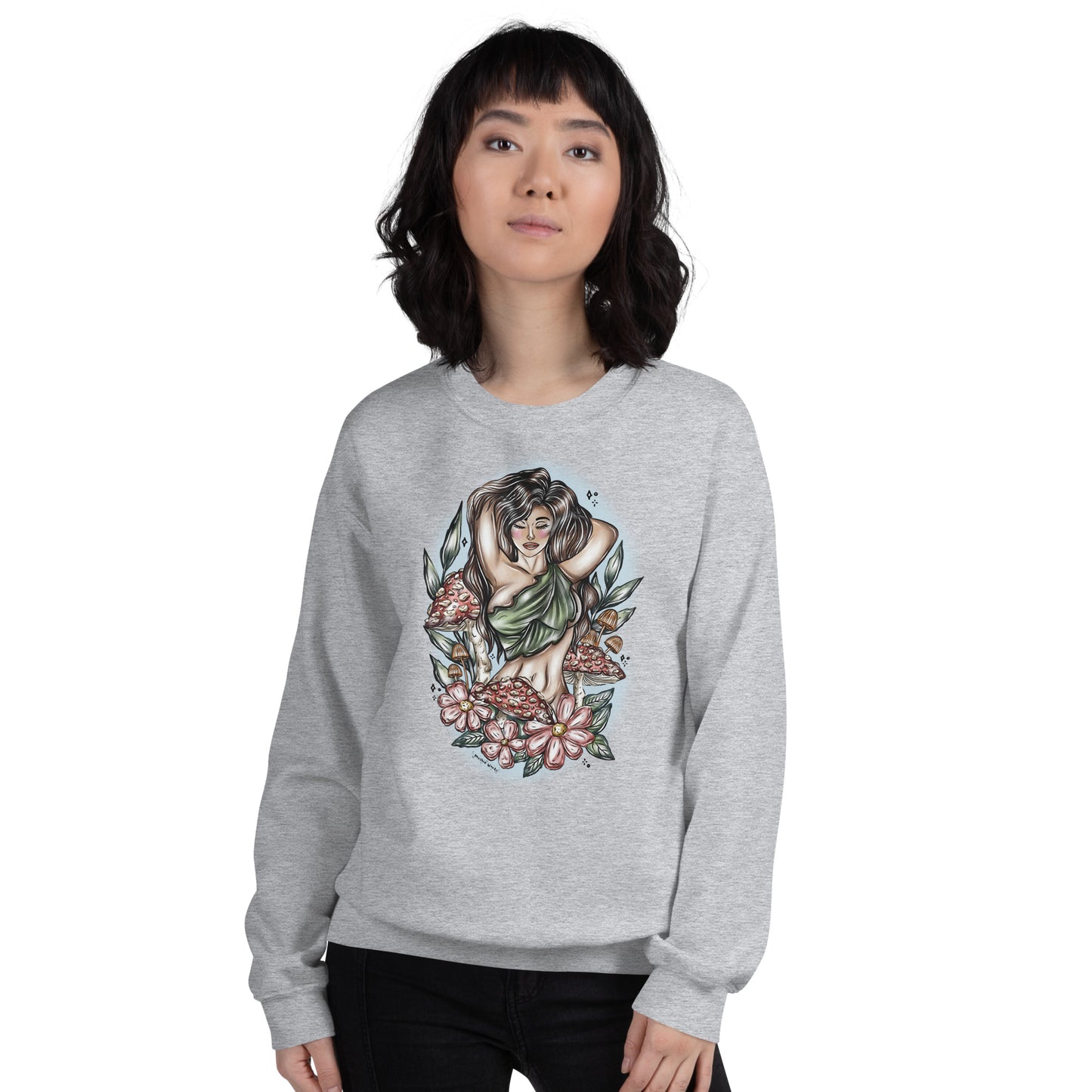Mushroom Goddess Sweatshirt Dark