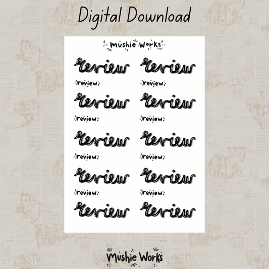 Book Review Black  - Digital Download