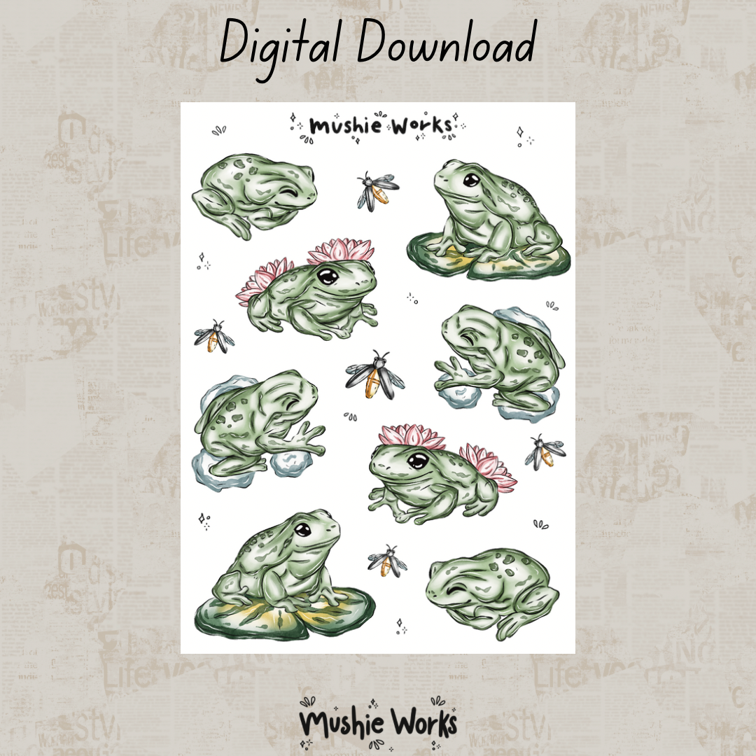 Pond Frogs -Digital Download