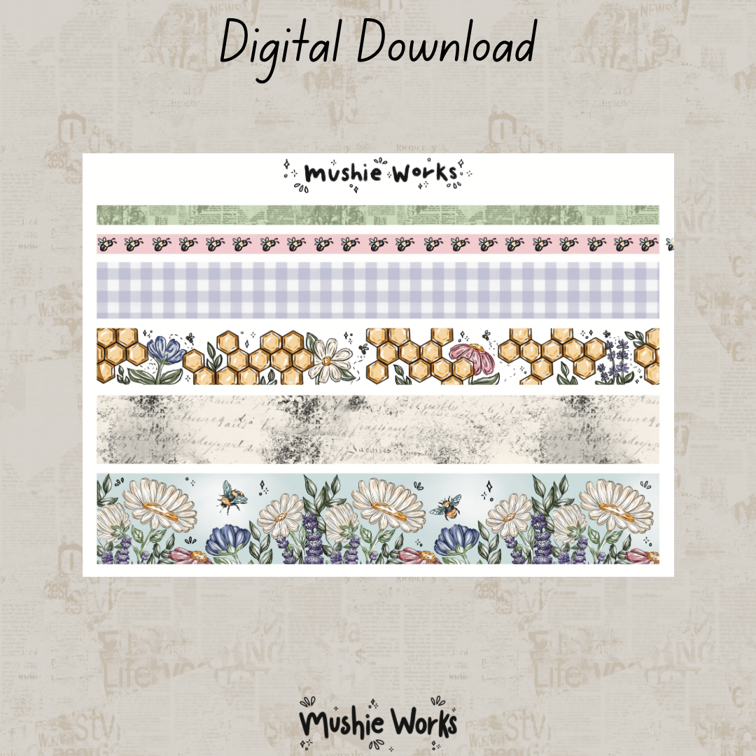 Wildflower Washi Strips - Digital Sticker