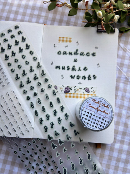 Sage Green Cursive Alpha Pet Tape