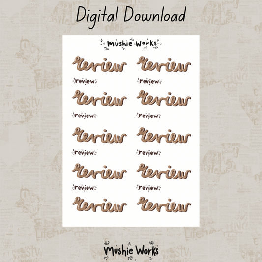 Book Review Brown  - Digital Download