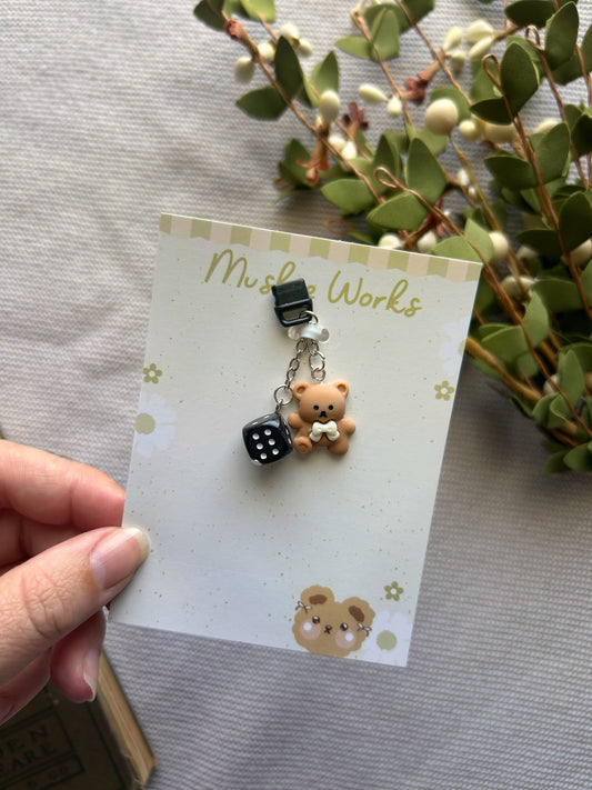 Teddy Dice Kindle Charm