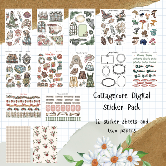 Cottagecore Digital Sticker Pack - Digital Download