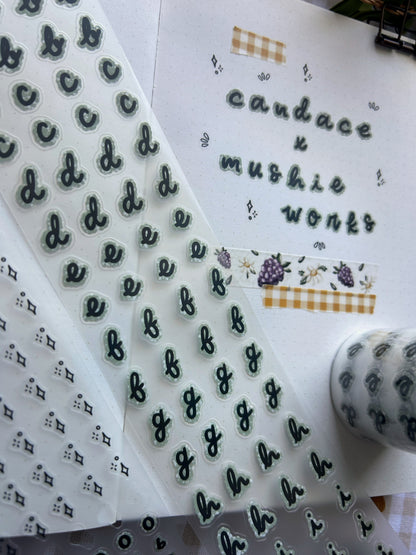 Sage Green Cursive Alpha Pet Tape